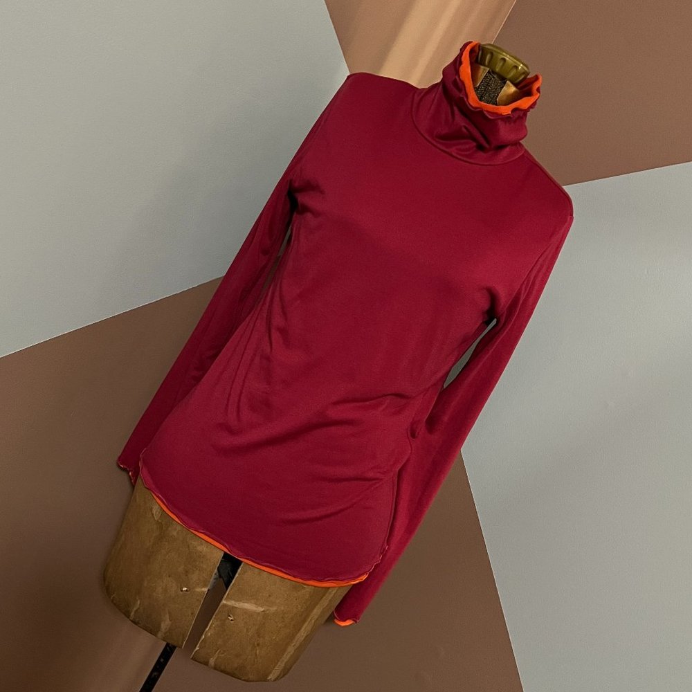 Athleta Double Layer Lettuce Edge Turtleneck - image 1